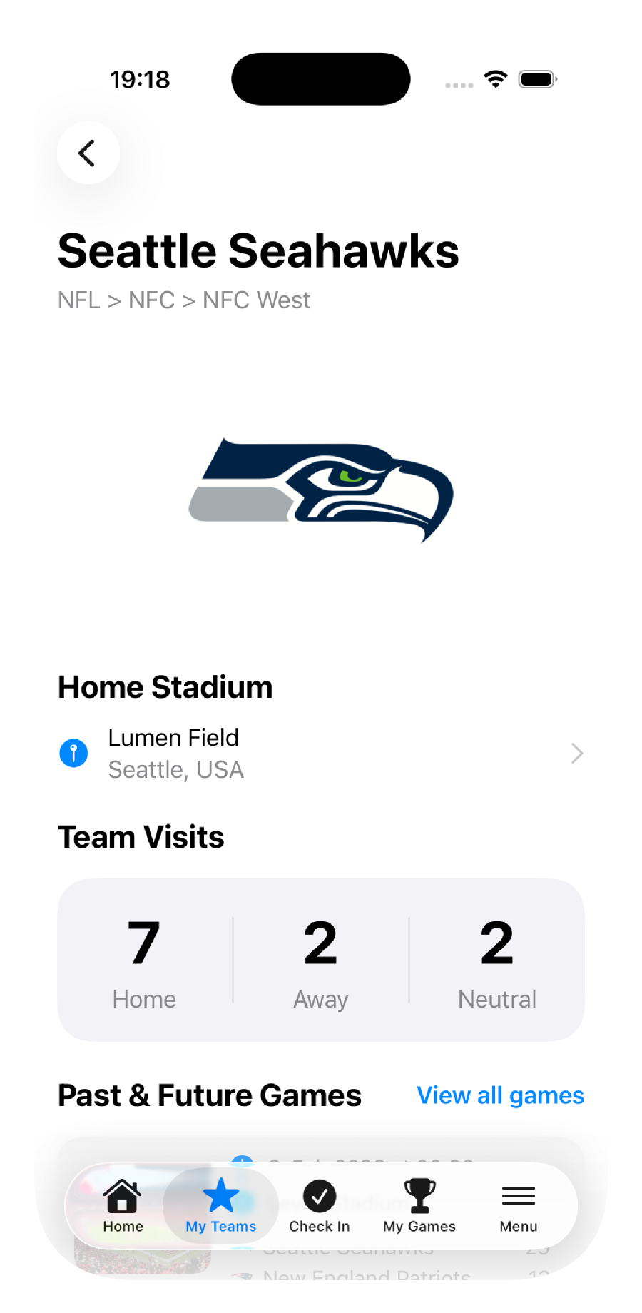 Touchdown Tracker app preview 2