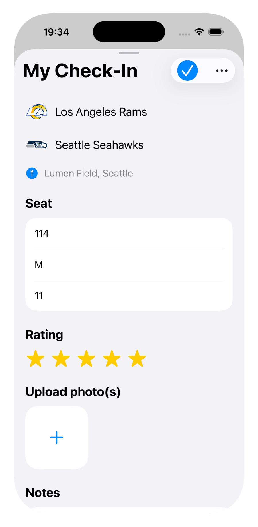 Touchdown Tracker app preview 4